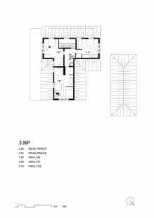 Chata Hradečanka - Půdorys 3NP