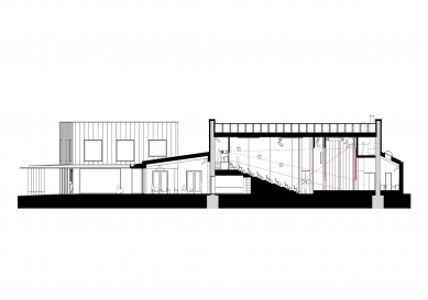 Spolkový dům Otava v Horažďovicích - Řez b-b' - foto: Aoc