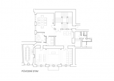 Interiér obřadní síně v Novém Jičíně - Půdorys původního stavu