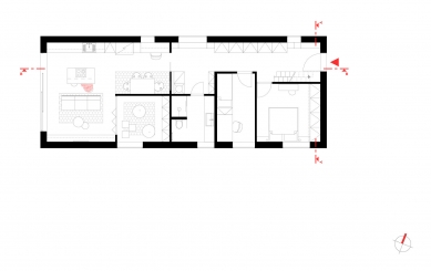 Rodinný dům v Dubči - Půdorys 1NP - foto: Mooza architecture