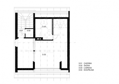 Soil reconstruction of a duplex in Košíře - <p>Floor plan of the attic</p> - foto: Schwestern