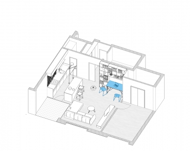 The traveler’s flat - Axonometrické schéma bytu - foto: Šercel Švec