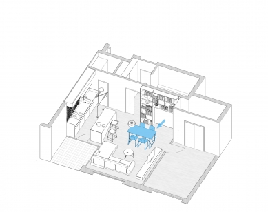 The traveler’s flat - Axonometrické schéma bytu - foto: Šercel Švec