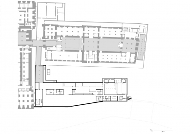 Galerie Jamese Simona - Půdorys suterénu - foto: David Chipperfield Architects Berlin