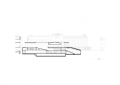 James Simon Gallery - Podélný řez - foto: David Chipperfield Architects Berlin