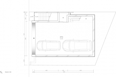 House in Tarumi  - Půdorys suterénu - foto: Tomohiro Hata Architect & Associates