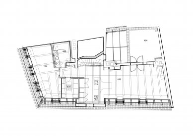 Rekonstrukce domu na Kampě - Půdorys 4.np - foto: Irena Hrabincová Dipl.Arch.