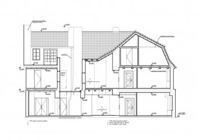 Rekonstrukce domu na Kampě - Řez - foto: Irena Hrabincová Dipl.Arch.