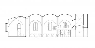 Rekonstrukce interiéru evangelického kostela - Řez B-B