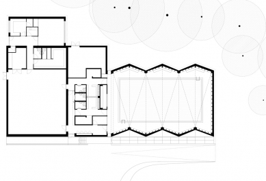 Školní bazén s tělocvičnou v Beaconsfield - Půdorys - foto: Duggan Morris Architects