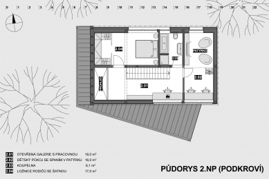 House on the edge of the Protected Landscape Area Jizera Mountains - Floor plan of the attic