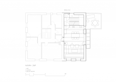 Bydlení architekta ve mlýně - Půdorys 2NP