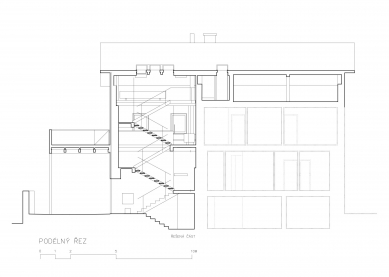 Architect's living in a watermill  - Řez