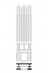 Návrh fasády obchodního domu Roter Turm - Detail fasády - foto: Architekten Kollhoff und Timmermann