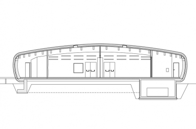 Kongresový sál v Rožnově pod Radhoštěm - Řez - foto: Fránek Architects