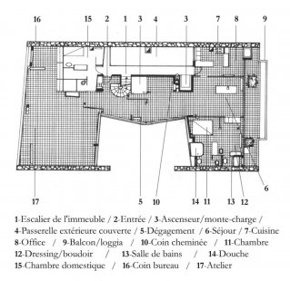 Le Corbusierův byt s ateliérem - Půdorys 7.np