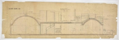 Le Corbusierův byt s ateliérem - Podélný řez - foto: FLC