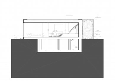 Rodinný dům v Hostivici - Řez b-b' - foto: She architect 