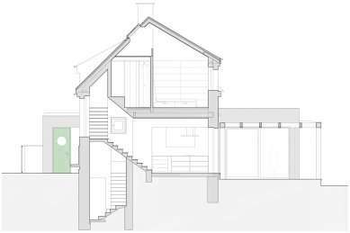 Rekonstrukce rodinného domu na Spořilově - Řez