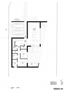Rodinný dom Čierna voda - Půdorys 1.np - foto: KubisArchitekti s.r.o.