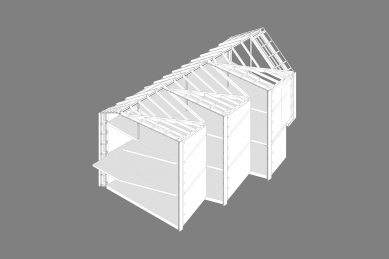 Domy se žábrami - Axonometrie - foto: Superhelix Pracownia Projektowa