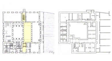 Rekonstrukce Moravské galerie v Brně - Půdorys přízemí a suterénu - foto: © Ivan Koleček, Viktor Rudiš, Zdenka Vydrová