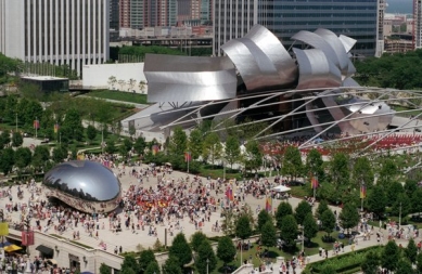 Millennium Park - Aerial view of Millennium Park - Opening Weekend 2004 - foto: © City of Chicago/ Peter J. Schulz