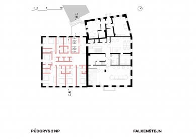 Expanze Pivovaru Falkenštejn - Půdorys patra - foto: Atelier Hoffman