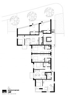 Dostupné byty Malý mlýn - Půdorys 1.np - foto: Šafer Hájek architekti