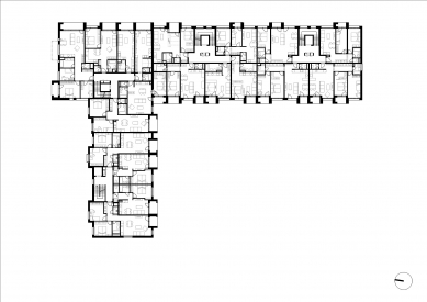Bytový dom MAMAPAPA - Půdorys typického podlaží - foto: Šebo Lichý architekti 