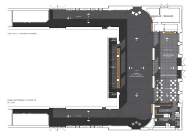 Reconstruction of the Interior of the Oko Cinema in Šumperk - <translation>Pudorys</translation> - foto: UYO architekti