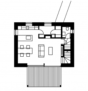 Family house by the Slapy Reservoir - Ground floor plan - foto: Stempel & Tesar architekti