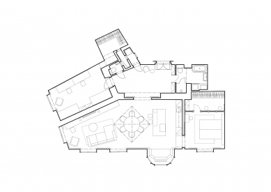 Rekonstrukce bytu na Vinohradech - Půdorys po rekonstrukci - foto: Archport