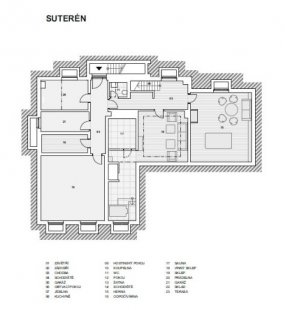 Family House Kunratice II - Basement layout - foto: FADW architektonická kancelář