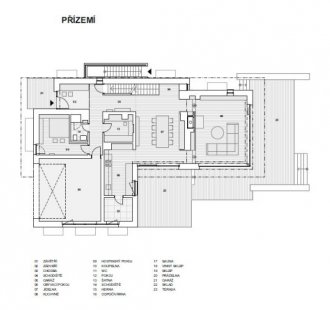 Family House Kunratice II - Ground floor plan - foto: FADW architektonická kancelář