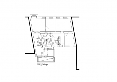 Mýtna 25 - rekonštrukcia a nadstavba Bratislava - Půdorys 2.np - foto: AOCR s.r.o.