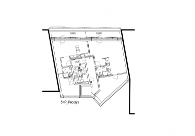 Mýtna 25 - rekonštrukcia a nadstavba Bratislava - Půdorys 5.np - foto: AOCR s.r.o.
