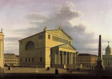 Kostel svatého Mikuláše v Postupimi - Olejová malba Nikolaikirche od Wilhelma Bartha z roku 1838