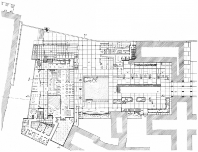 New Stage in Prague - Ground floor plan 1:800 - foto: Bohuslav Fuchs, 1962, 1964