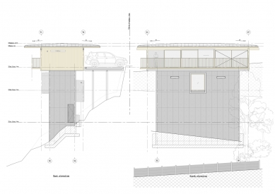 Takenoyama House 3 - Východní a jižní pohled - foto: Tomoaki Uno Architects