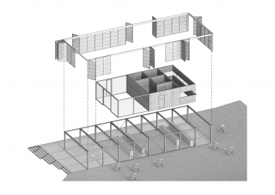 Pavilon na Výstavišti - Rozložená axonometrie - foto: Papundekl architekti