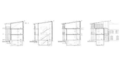 Bytový dům podél požární zdi - Příčné řezy - foto: Herzog & de Meuron
