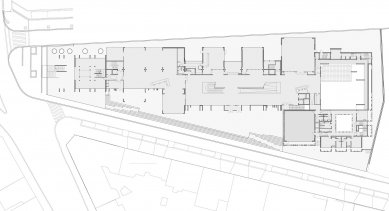 <Národní taneční centrum> translates to <National Dance Center> - Floor plan of the ground floor - foto: © Fonds Kalisz