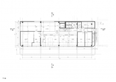 Pilana Karbid - výrobní a administrativní objekt - Půdorys 2.np - foto: ellement architects