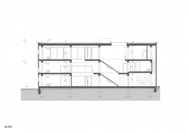 Pilana Karbid - výrobní a administrativní objekt - Řez b-b' - foto: ellement architects