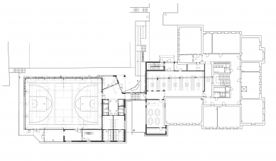 Úpravy základní školy, přístavba sportovní haly - Půdorys