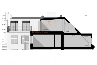 Půdní byty v Praze na Smíchově - Řez - foto: IHARCH s.r.o.