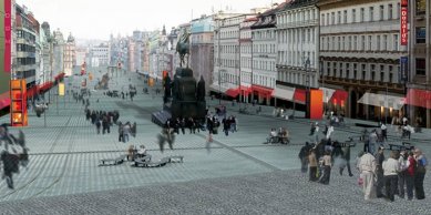 Soutěžní projekt na Václavské náměstí - Perspektiva - foto: © Marcela Steinbachová a Bronislav Stratil