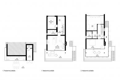 Chata pri jazere - Půdorysy - foto: Compass architekti