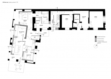 Rodinný dům v Kolovratech  - Půdorys přízemí - foto: OTA atelier 